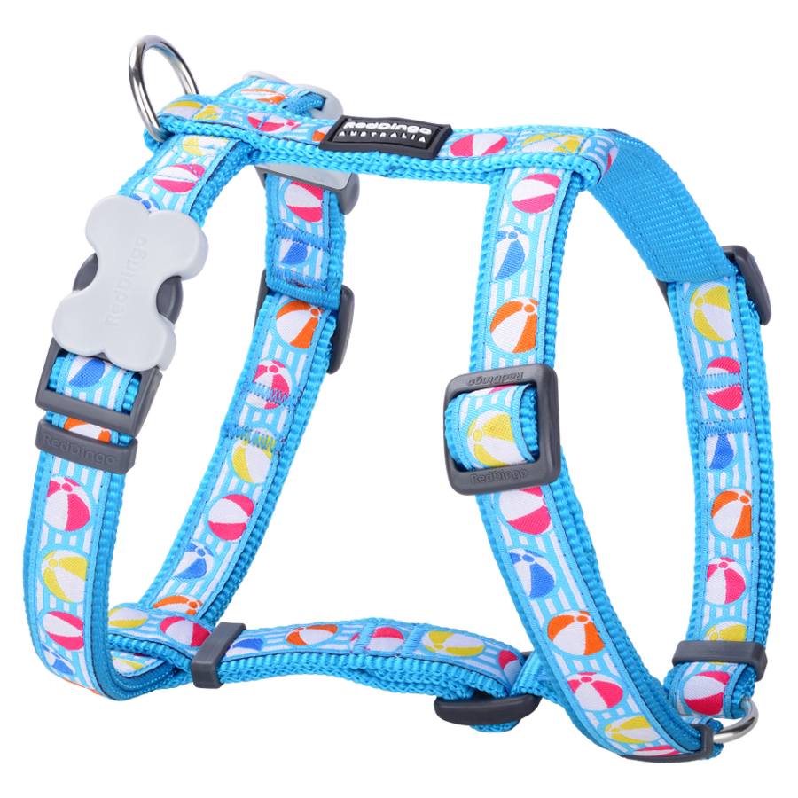 Red Dingo Beach Ball Turquoise Large Dog Harness,