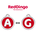 Red Dingo Dog ID Tag Alphabet Small A-B-C-D-E-F-G