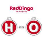 Red Dingo Dog ID Tag Alphabet Medium H-I-J-K-L-M-N-O