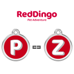 Red Dingo Dog ID Tag Alphabet Large P-Q-R-S-T-U-V-W-X-Y-Z