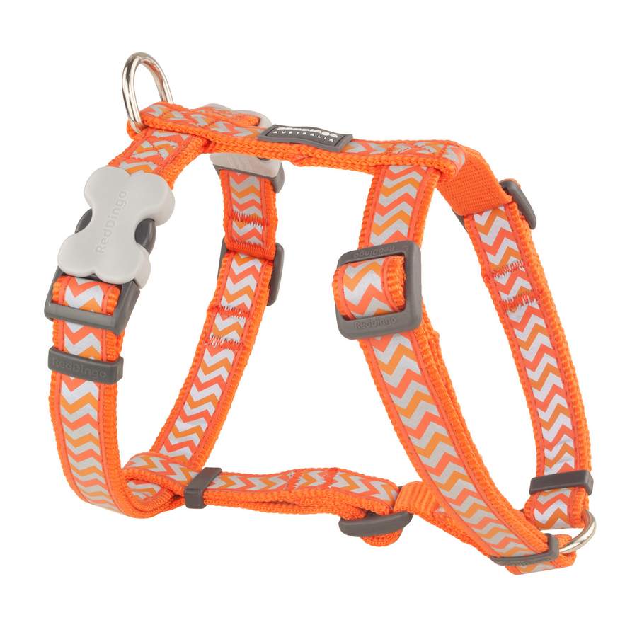 Red Dingo Reflective Ziggy Orange XS Dog Harness,