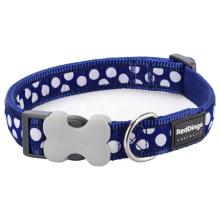 Red Dingo White Spots Dark Blue XS Dog Collar