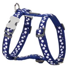 Red Dingo White Spots Dark Blue XS Dog Harness