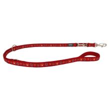 Red Dingo Paw Impressions Red multi-purpose dog leash 6,5ft XS