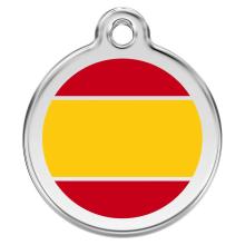 Red Dingo Dog ID Tag Spanish Flag Small