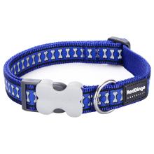 Red Dingo Reflective Dark Blue Medium Dog Collar