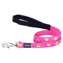Red Dingo Hibiscus Hot Pink dog lead 100-180 cm XS