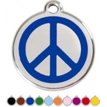 Red Dingo Dog ID Tag Peace Sign Large