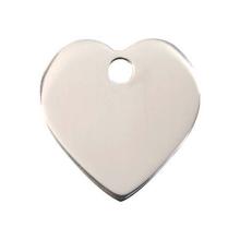 Red Dingo Dog ID Tag Heart Small Stainless Steel