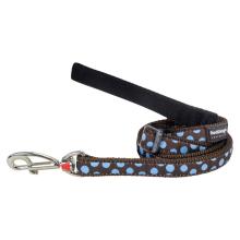 Red Dingo Blue Spots Brown dog lead 4-6 ft XS
