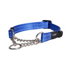 Rogz Utility Snake Blue Half-Check collar - Medium