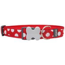 Red Dingo White Spots Red Giant Long Hundehalsband