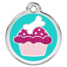 Red Dingo Dog ID Tag Cup Cake Small