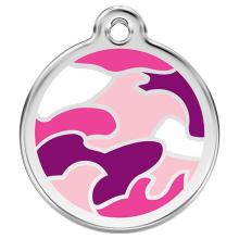 Red Dingo Dog ID Tag Camouflage Pink Large