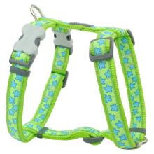Red Dingo Stars Lime Small Dog Harness