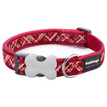 Red Dingo Flanno Red Medium Dog Collar