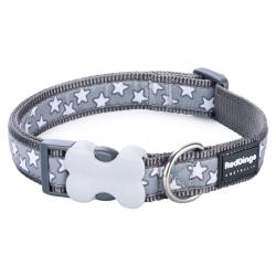 Red Dingo Stars Grey/White Large Dog Collar